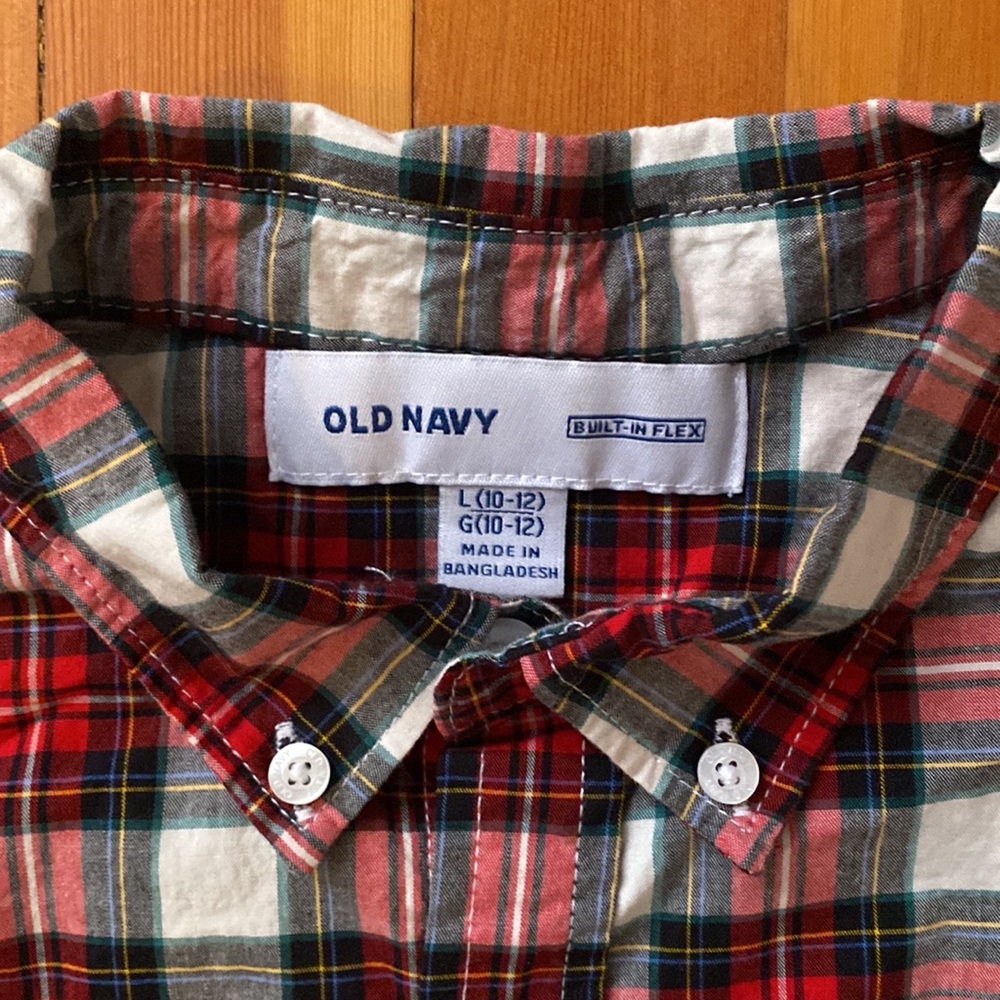 2-for-1 Old Navy, EUC Plaid dress shirt - Picture 2 of 2